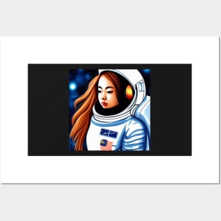 Asian Astronaut Girl Posters and Art